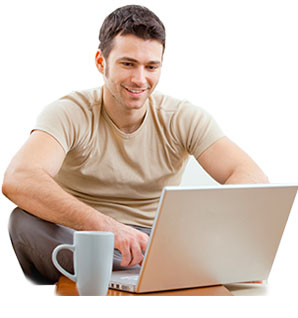 Customer using a laptop